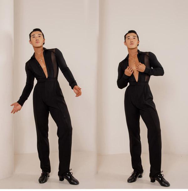 男性用ラテンダンスウェア Vネック ダンス衣装...の紹介画像2