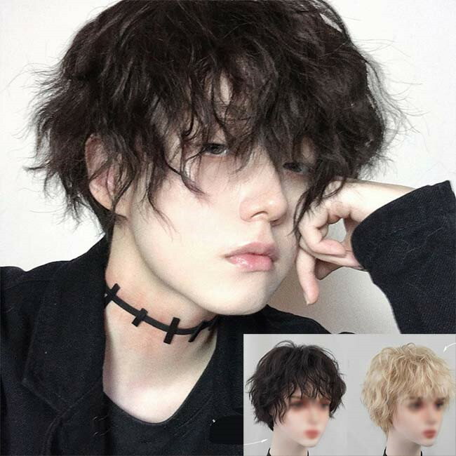 カールウィッグ ウィッグ フルウィッグ 巻き毛 ショートウィッグ ショートヘア パーマ 短髪 かつら 演劇 自然 前髪あり コスプレ 男装 おしゃれ かっこいい...