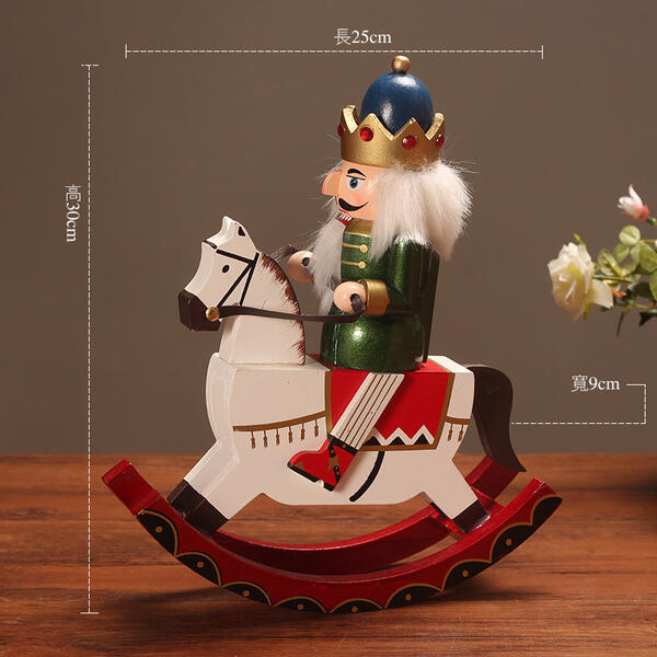 クリスマス くるみ割り人形 置物 木製 揺り木馬 30 x 9 x 25cm 人形 3タイプ 祝日 手作り 工芸品 洋風 部屋 雑貨 逸品 新築祝い 装飾 結婚式 子供 誕生日プレゼント おもちゃグローリーパーク 2