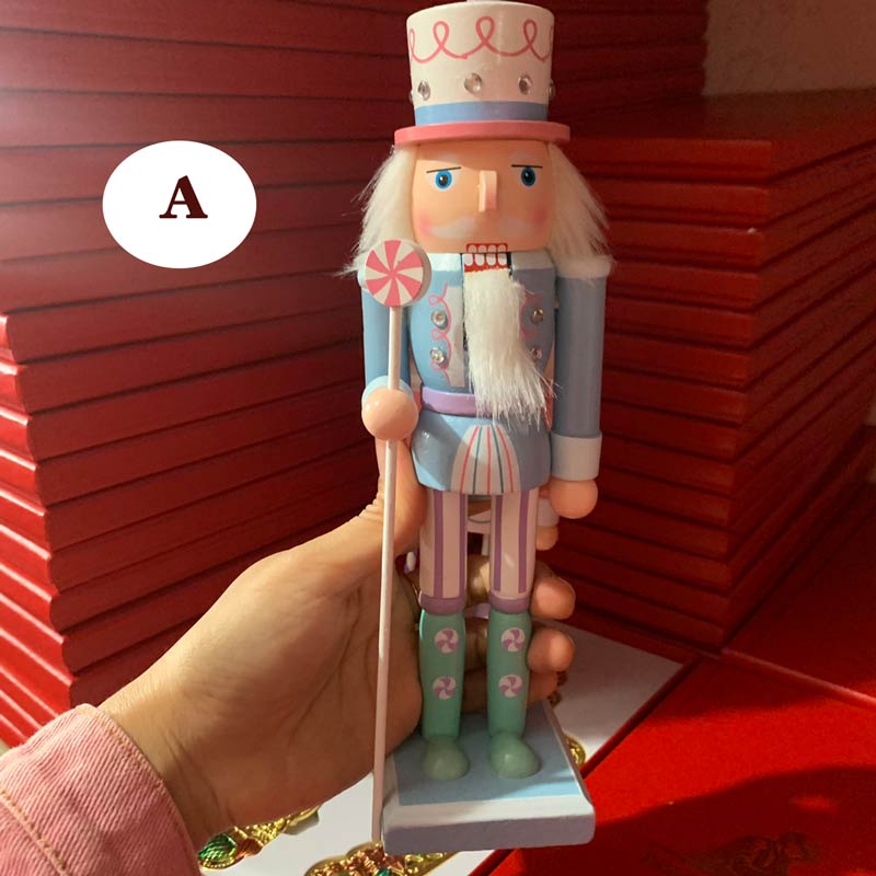 木製 くるみ割り人形 木工品 25cm 手作り マカロンカラー おもちゃ ハンドメイド 置物 置き物 インテリアオブジェ ウマ 北欧雑貨 ドイツ兵士人形 贈り物 クリスマス ハロウィン かわいい 洋風 誕生日 キッズ 子供部屋装飾グローリーパーク 2