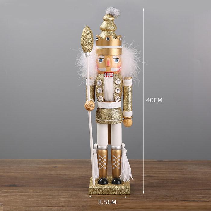 くるみ割り人形 置物 40cm 菓子 兵士 人形 キラキラ 祝日 手作り 工芸品 洋風 部屋 雑貨 逸品 クリスマス 新築祝い 装飾 結婚式 子供 誕生日プレゼント おもちゃ 白 金色 銀色