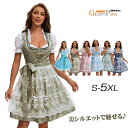★2点以上購入で300円OFFクーポン発行中★オクトーバーフェスト コスチューム ワンピース ドイツ民族衣装風 ドレス レースエプロン付き セットアップ レディ...