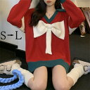 セーター レディース クリスマス ニット クリスマスセーター ニットセーター Xmas Christmas サンタ服 長袖 トップス ゆったり 秋冬 体型カバー...