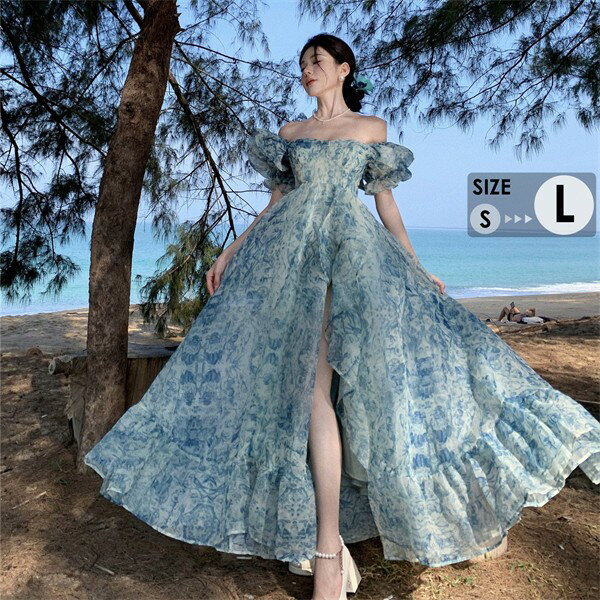 樂天商城 - リゾートワンピース レディース サマードレス ロング丈ワンピース オフショルダー ハワイ 沖縄 旅行用 大人 20代 30代 40代 可愛い お洒落 ふんわりグローリーパーク