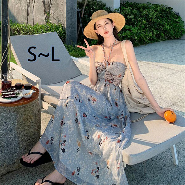 乐天商城 - リゾートワンピース レディース サマードレス ロング丈ワンピース S M L グレー ハワイ 沖縄 旅行用 大人 20代 30代 40代 可愛い お洒落 ふんわり 薄手グローリーパーク