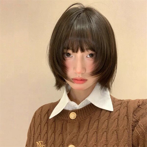 フルウィッグ ショート レディース ハロウィン ふんわり前髪 前髪あり 原宿風 かつら ぱっつん前髪 コスプレ 可愛い コスチューム 仮装 大人用 普段使い 日...