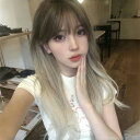 ウィッグ ロング グラデーション メッシュ ライトブラウン 前髪あり 前髪ぱっつん フルウィッグ ロングウィッグ 可愛い コスレ ロリータ ゴスロリ 原宿 レデ...