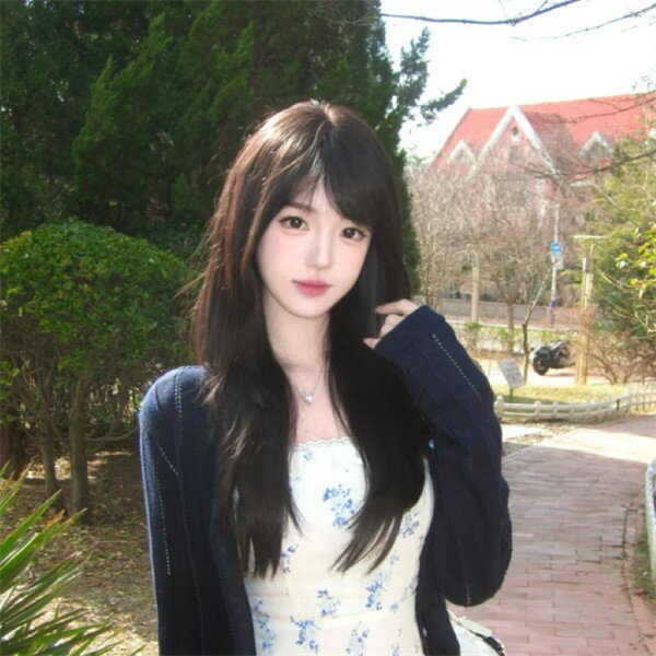 ウィッグ ロング ストレート シャギー レイヤーカット ブラウン 茶髪 前髪ぱっつん 前髪あり フルウィッグ ロングウィッグ 可愛い コスレ ロリータ ゴスロリ 原宿 レディース コスチューム 仮装 大人 おしゃれ 日常使い イベント 学園祭 演劇 舞台 学芸会 文化祭 ハロウィン