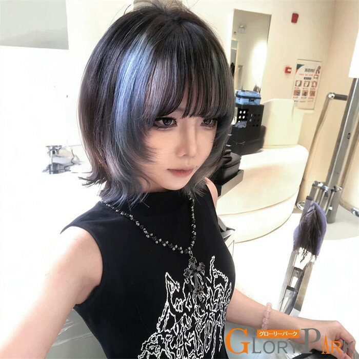 Rakuten - ウィッグ メッシュ レディース ショート フルウィッグ 前髪あり 可愛い かわいい 大人用 コスプレ ロリータ ゴスロリ コスチューム 原宿風 仮装 超自然 かつら wig Lolita 小顔 文化祭 イベント 学園祭 ハロウィン