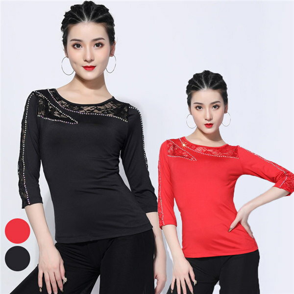 社交ダンス トップス(単品) 女性 社交ダンス衣装 レッスンウェア レース 上着 競技着 モダンラテンダンス用上着 レディース 女性用 ダンス衣装 上着 ダンス 社交 練習着 ワルツ チャチャチャ ラテン ステージ 衣装 演出着 ダンストップス 【サイズ有M/L/XL/2XL/3XL】