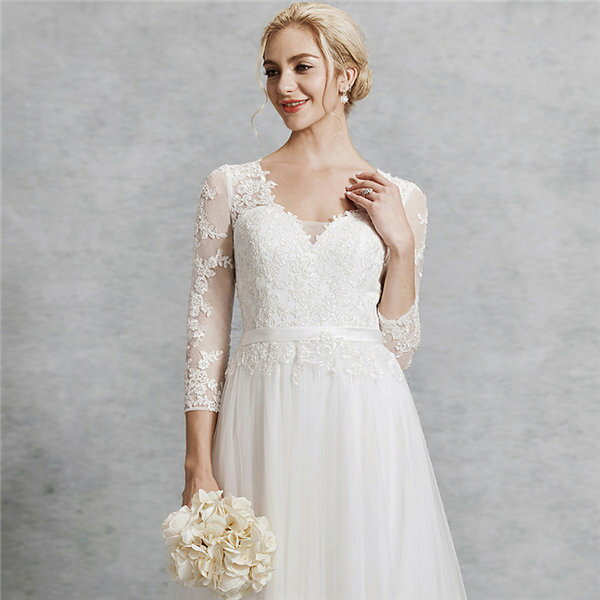 ウェディングドレス ロング 花嫁 結婚式 Vネット 大きいサイズ フォーマルドレス 披露宴 女子会 発表会 演奏会 お呼ばれ 白 XL/2XL/3XL/4XL/5XL/6XL/7XL da175d4d4d4