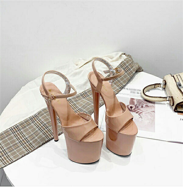 【期間限定！マスクプレゼント中】厚底サンダル 超ハイヒール アンクルストラップ ハイヒール キャバ オープントゥ　ストラップオープントゥ 靴 ヒール20cm 厚底 ドレス キャバ レディース 22.5/23.0/23.5/24.0/24.5/25.0/25.5 di054d4d4d4