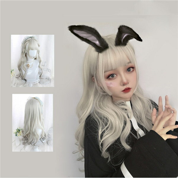 ウィッグ ロリータ風 ロング 日常可 lolita 原宿風 かつら 前髪 つけ毛 レディース コスプレ用 コスプレウィッグ ハロウィン 耐熱ウィッグ コスチュー...