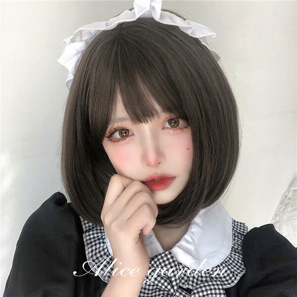 フルウィッグ ショート 内巻 ウィッグ 自然 ボブ 日常 lolita 原宿風 つけ毛 かつら wig コスプレ ハロウィン レイヤー 小顔効果抜群 耐熱ウィッグ ロリータ コスチューム 仮装 可愛い キュート パーティー 代引不可 茶色