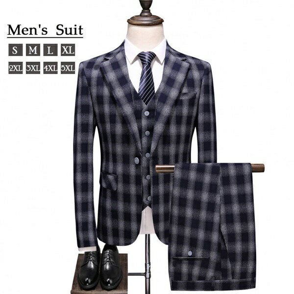 ビジネス スーツ チェック柄スーツ 春夏 礼服 紳士服 ビジネス メンズ 大きいサイズ フォーマル カジュアル メンズスーツ 結婚式 入学式 入社式 メンズ 大きいサイズスリムスーツ おしゃれ S/M/L/XL/2XL/3XL/4XL/5XL dg148g4g4d4