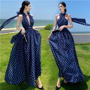 ワンピース ボヘミア ロング丈ワンピース レディース 夏 リゾート 大人可愛い ノースリーブ ハワイ リゾートワンピース マキシ丈 体型カバー 大きめ ゆったり 夏ワンピ ロングワンピース 沖縄 海外旅行