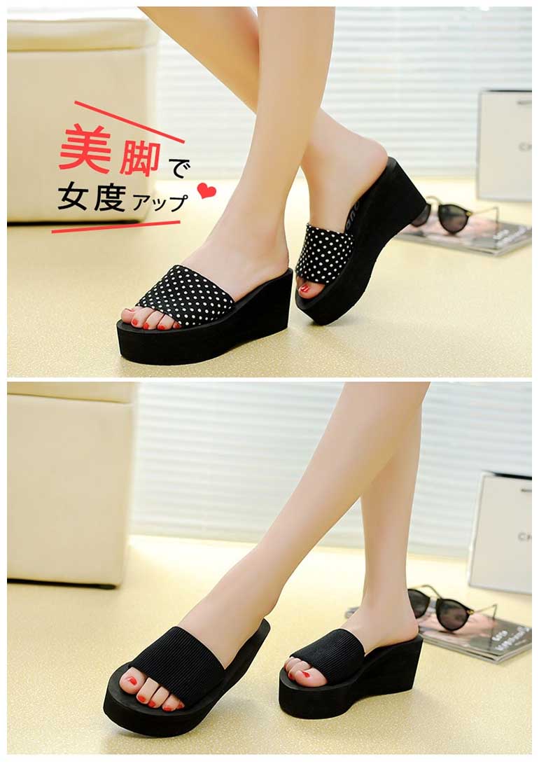厚底美脚サンダル ビーチサンダル 22.5-25.0 レディース かわいい オシャレ厚底 ウ...