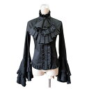 【サイズ有S/M/L/XL/2XL】ゴスロリ ロリータ シャツ パンク ゴシック 宮廷風 ロリータ ホワイト ブラック 可愛い 宮廷服 学園祭 文化祭 舞踏会 パーティー 演奏会 披露宴 現代劇