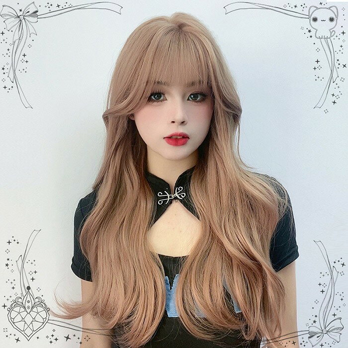 ウィッグ ロング ウェーブ カール 巻き髪 ブラウン 茶髪 フルウィッグ 自然 長髪 ロングヘア 原宿 かつら コスプレ 可愛い ロリータ レディース コスチューム 仮装 大人 おしゃれ 普段使い 日常使い イベント 学園祭 演劇 舞台 学芸会 文化祭 ハロウィングローリーパーク