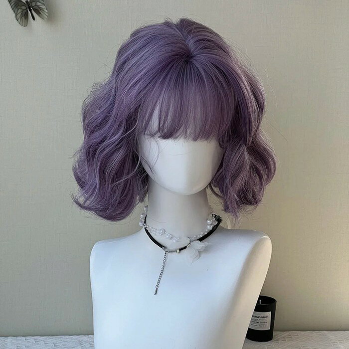 樂天商城 - ウィッグ フルウィッグ 短髪 パープル ショート 巻き髪 ショートウィッグ ハロウィン 原宿風 かつら コスプレ 可愛い コスチューム 仮装 大人用 普段使い 文化祭 イベント 学園祭 演劇 舞台 学芸会グローリーパーク