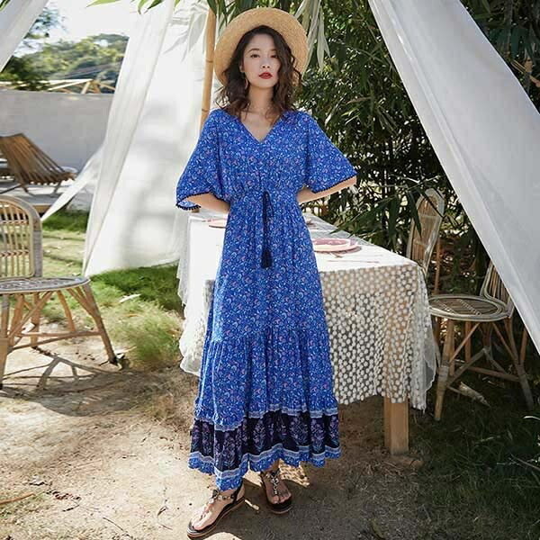 夏 ワンピー 沖縄 ボヘミア風 ビーチ リゾート旅行 夏 オシャレ 袖あり 大人 レディース 韓国 ロング ビーチ 海 可愛い 夏服 夏物 涼しい カジュア 人気 可愛い 人気 女子高生
