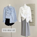 ブラウス レディース トップス シャツ 長袖 ストライプ リボン 無地 白シャツ 秋 春 大人 可愛い 通勤 通学 デート 旅行 薄手シャツ おしゃれ きれいめ...