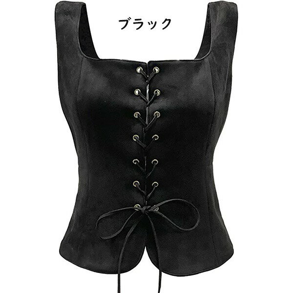 【楽天3位獲得】ヨーロッパ 中世 パンクレトロショートベスト 女の子 3カラー コスプレ 演劇 舞台服 ステージ衣装 ハロウィン S M L XL 2XL ブラック レッド コーヒーグローリーパーク