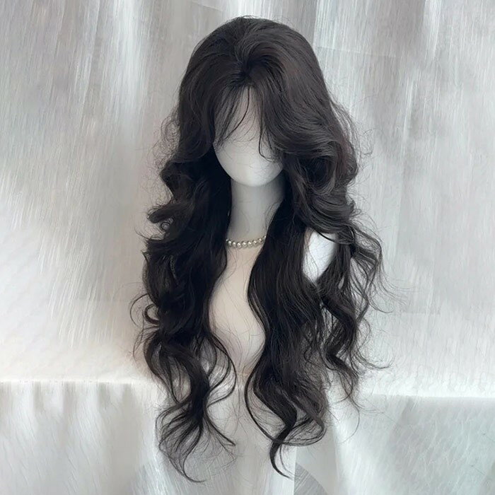 ウィッグ フルウィッグ 巻き毛 センター分けの前髪 ハロウィン 原宿風 韓国風 かつら コスプレ 可愛い コスチューム 仮装 大人用 普段使い 文化祭 イベント 学園祭 演劇 舞台 ブラックグローリーパーク
