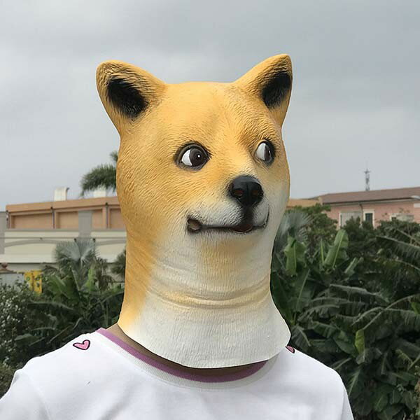 犬 マスク コスプレ ラバーマスク フルマスク お面 仮装 余興 パーティグッズ ハロウィン コスプレ 動物 秋田犬 なりきり 面白い 被り物 ゲーム 宴会 忘年会 仮装 変装グローリーパーク 2