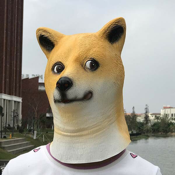 犬 マスク コスプレ ラバーマスク フルマスク お面 仮装 余興 パーティグッズ ハロウィン コスプレ 動物 秋田犬 なりきり 面白い 被り物 ゲーム 宴会 忘年会 仮装 変装グローリーパーク 3