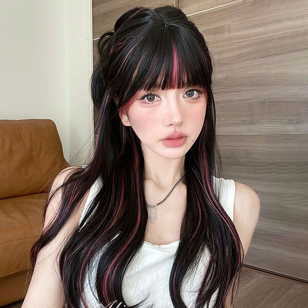 ウィッグ メッシュ レディース フルウィッグ ロング 巻き髪 ぱっつん前髪 前髪あり 可愛い かわいい 大人用 コスプレ ロリータ ゴスロリ コスチューム 原宿...