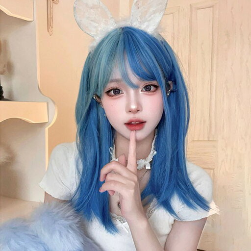 ウィッグ レディース フルウィッグ ミディアムウィッグ メッシュ グラデーション ストレート ブルー ぱっつん前髪 前髪あり 可愛い かわいい 大人用 コスプレ ロリータ ゴスロリ コスチューム 原宿風 仮装 超自然 かつら wig Lolita 小顔 文化祭 イベント 学園祭 ハロウィン ウィッグ レディース フルウィッグ ミディアムウィッグ メッシュ グラデーション ストレート ブルー ぱっつん前髪 前髪あり 可愛い かわいい 大人用 コスプレ ロリータ ゴスロリ コスチューム 原宿風 仮装 超自然 かつら wig Lolita 小顔 文化祭 イベント 学園祭 ハロウィン