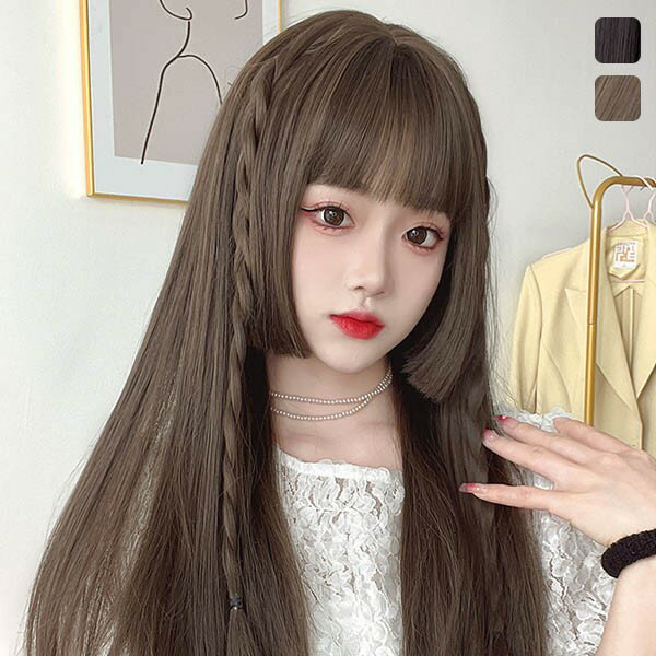 樂天商城 - ウィッグ レディース フルウィッグ ロング ストレート 姫カット ぱっつん前髪 前髪あり 可愛い かわいい 大人用 コスプレ ロリータ ゴスロリ コスチューム 原宿風 仮装 超自然 かつら wig Lolita 小顔 文化祭 イベント 学園祭 ハロウィングローリーパーク