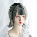 ウィッグ レディース フルウィッグ ショート ストレート 姫カット メッシュ ぱっつん前髪 前髪あり 可愛い かわいい 大人用 コスプレ ロリータ ゴスロリ コ...