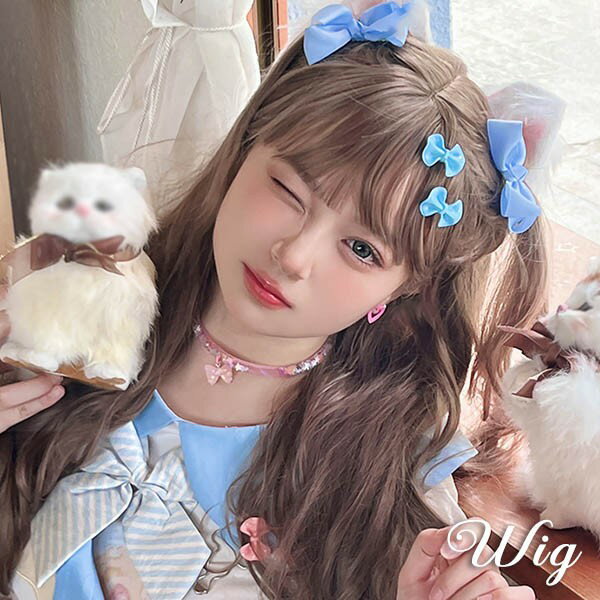 ウィッグ レディース フルウィッグ ロング 巻き髪 ブラウン 茶髪 ぱっつん前髪 前髪あり 可愛い かわいい 大人用 コスプレ ロリータ ゴスロリ コスチューム 原宿風 仮装 超自然 かつら wig Lolita 小顔 文化祭 イベント 学園祭 ハロウィングローリーパーク