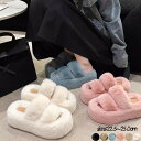 ファーサンダル 厚底 スリッパ サンダル かかとなし もこもこ 室内室外兼用 レディース ふわふわ おしゃれ コンフォート フェイクファー サマー 春 夏 秋 ...
