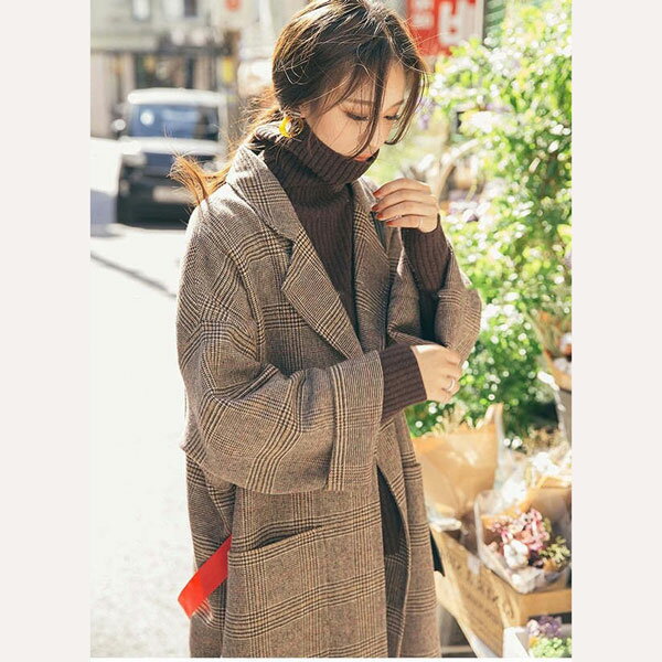チェスターコート チェック柄 レディース かわいい ロングコート レトロ 秋冬 中綿コート 暖かい アウター カジュアル シンプル 大人 チェック柄コート オーバーサイズ 裏地あり ゆったり 長袖 ドロップショルダー グレンチェック S M L