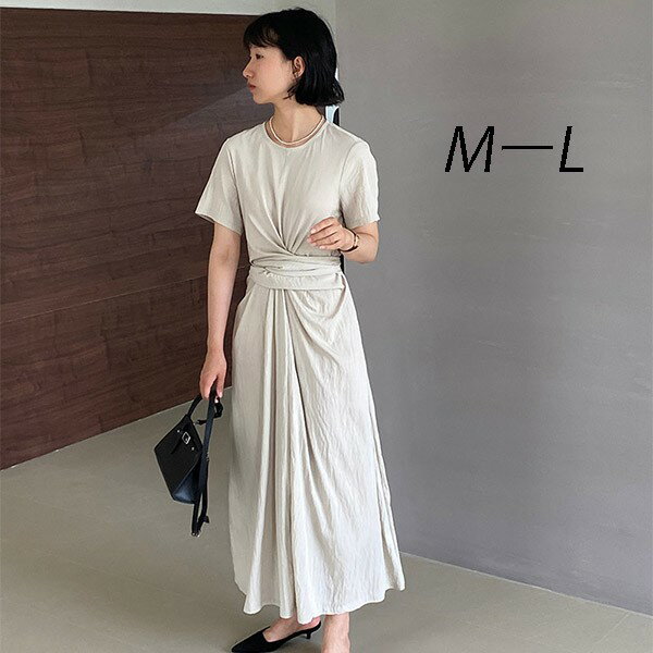 樂天商城 - ワンピース レディース 体型カバー ハイウエスト 涼しい 薄手 柔らか ひんやり 大人 人気 プレゼント 半袖ゆったり OL 着痩せ ロングワンピ お出かけ 通勤 通学 20代 30代 40代グローリーパーク