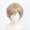 ウィッグ 男装 メンズ 短髪 自然 フルウィッグ ショートウィッグ ショートヘア 前髪あり コスプレ おしゃれ かっこいい 可愛い ショート 耐熱ウィッグ 小顔効果抜群 コスチューム 仮装 演劇 文化祭 学園祭 ハロウィン イベント ベージュ FreeSize