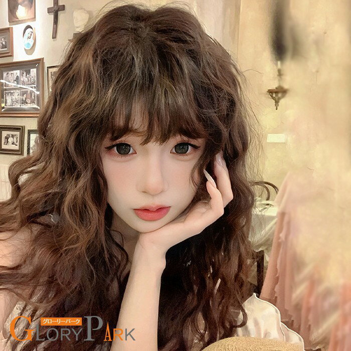 樂天商城 - ウィッグ ロング 前髪ぱっつん 巻き毛 前髪あり フルウィッグ ロングウィッグ 可愛い コスレ ロリータ ゴスロリ 原宿 レディース コスチューム 仮装 大人 おしゃれ 普段使い 日常使い 学園祭 演劇 舞台 学芸会 文化祭 ハロウィン ブラウン