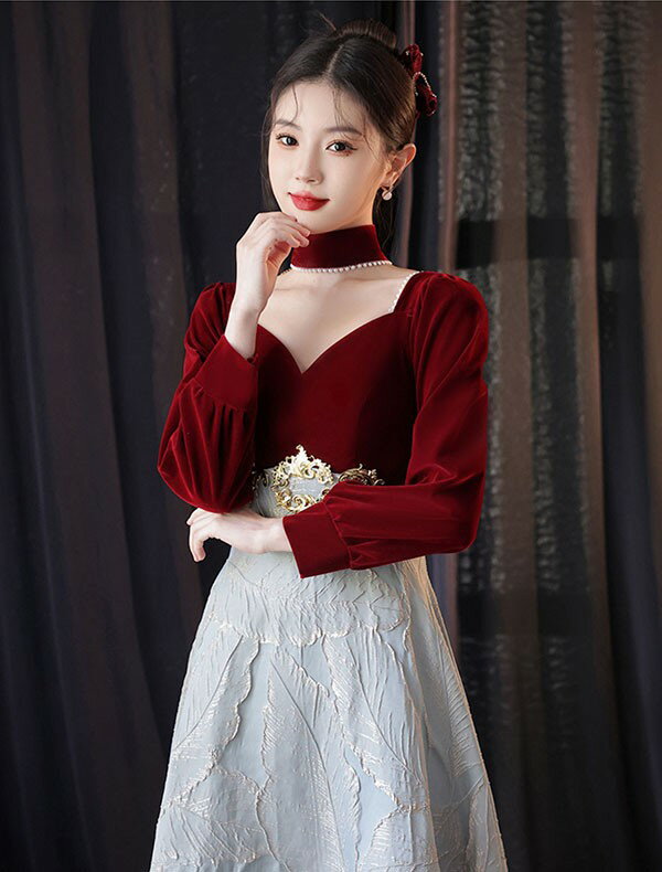 ドレス ピアノ 発表会 イブニングドレス パーティードレス ロングドレス 演奏会 結婚式 成人式 可愛い Aライン 長袖 半袖 大きいサイズ ワンピース 大人 上品 フォーマル ファスナー S M L XL 2XL
