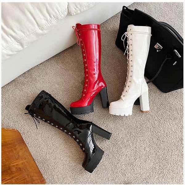 ロングブーツ ヒール11.5cm ブーツ 美脚 カジュアル レディース シューズ 靴 秋 冬 春 20代 30代 40代 ブラック レッド ホワイト 大きいサイズ 22.0 22.5 25.0 25.5 26.0 26.5 セクシーグローリーパーク