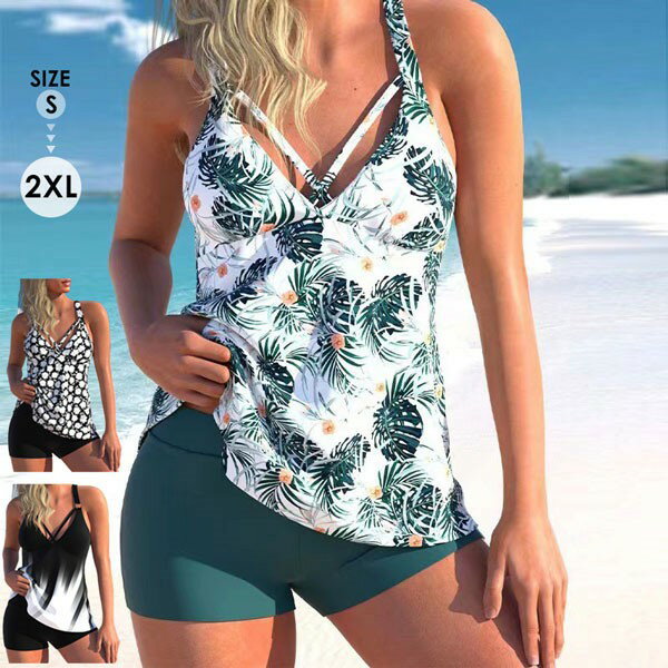 水着タンキニトレディース 水着ップスパンツ体型カバー 痩せ見え リゾート 温泉 ビーチ プール 海 水泳 セクシー オトナ女子 かわいい おしゃれ 韓国風グローリーパーク