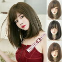 フルウィッグ 超自然 ピンク wig うぃっぐ スモーキー ウィッグ 内巻セミロングウィッグ 小顔 レディース ゆるふわ ナチュラル かつら エクステ 仮装 耐...