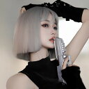 ウィッグ フルウィッグ ホワイトグレー 白灰色 ショート レディース ハロウィン ふんわり前髪 切りっぱなしボブ ボブヘアー ナチュラル 原宿風 かつら コスプレ 可愛い 仮装 大人用 普段使い イベント 女装 発表会 文化祭 学園祭 学芸会 舞台 変装