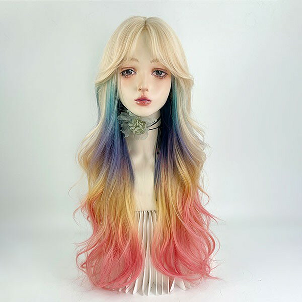 ウィッグ フルウィッグ ロング ウェーブ 巻き髪 女性 レディース ロリータ ハロウィン ふんわり 前髪あり かつら コスプレ 可愛い 耐熱ウィッグ コスチュー...