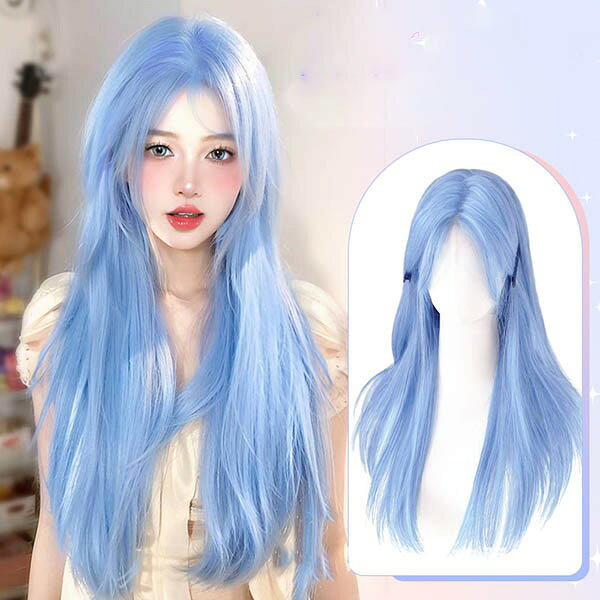 ウィッグ フルウィッグ ロングストレート 女性 レディース ゆめかわ ロリータ ハロウィン ふんわり 前髪あり かつら コスプレ 可愛い 耐熱ウィッグ コスチューム 仮装 大人用 グラデーション 文化祭 イベント 学園祭 女装 発表会 学芸会 舞台 演劇 変装 小道具