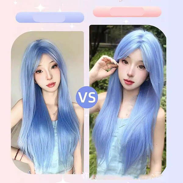 ウィッグ フルウィッグ ロングストレート 女性 レディース ゆめかわ ロリータ ハロウィン ふんわり 前髪あり かつら コスプレ 可愛い 耐熱ウィッグ コスチューム 仮装 大人用 グラデーション 文化祭 イベント 学園祭 女装 発表会 学芸会 舞台 演劇 変装 小道具 glorypark-10024850 パーティードレス通販 GloryPark サンプル画像3