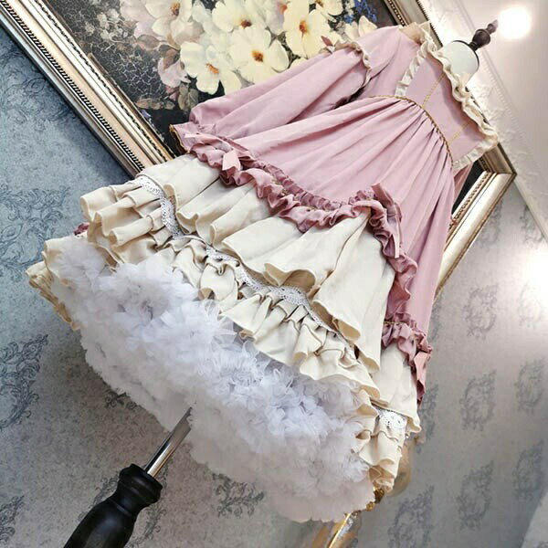ロリータ パニエ ワイヤーなし 普段使い 60cm ゴスロリ ソフトチュール Lolita ホ...