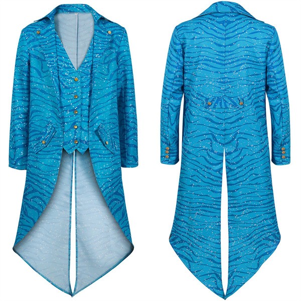 コート ロングコート ジャケット 中世ヨーロッパ 舞台衣装 貴族風 長袖 バッスルライン 貴族衣装 メンズ 宮廷服 ハロウィン コスプレ 舞台 衣装 ステージ衣装 ルネサンス ヴィクトリア 大きいサイズ ブルーグローリーパーク